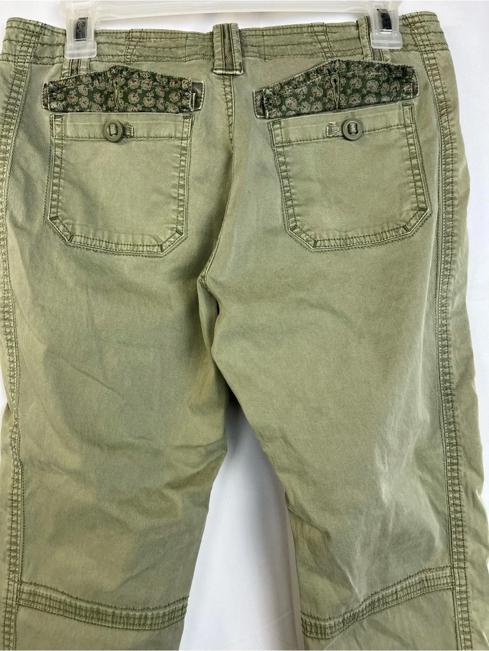 Y2k Aventura Arden Organic Cotton Cargo Capri Pants Womens Size 4 Olive Green